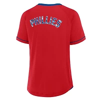 Fanatics Philadelphia Phillies League Diva Star Raglan V-Neck T-Shirt