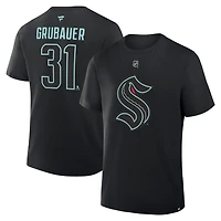 Fanatics Philipp Grubauer Seattle Kraken Authentic Stack Name  Number T-Shirt