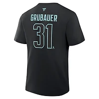 Fanatics Philipp Grubauer Seattle Kraken Authentic Stack Name  Number T-Shirt