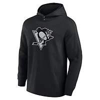 Fanatics Pittsburgh Penguins Elements Blaze Tri-Blend Long Sleeve Hoodie T-Shirt