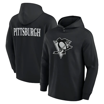 Fanatics Pittsburgh Penguins Elements Blaze Tri-Blend Long Sleeve Hoodie T-Shirt