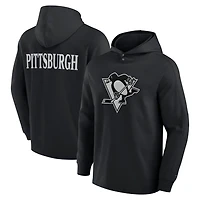 Fanatics Pittsburgh Penguins Elements Blaze Tri-Blend Long Sleeve Hoodie T-Shirt
