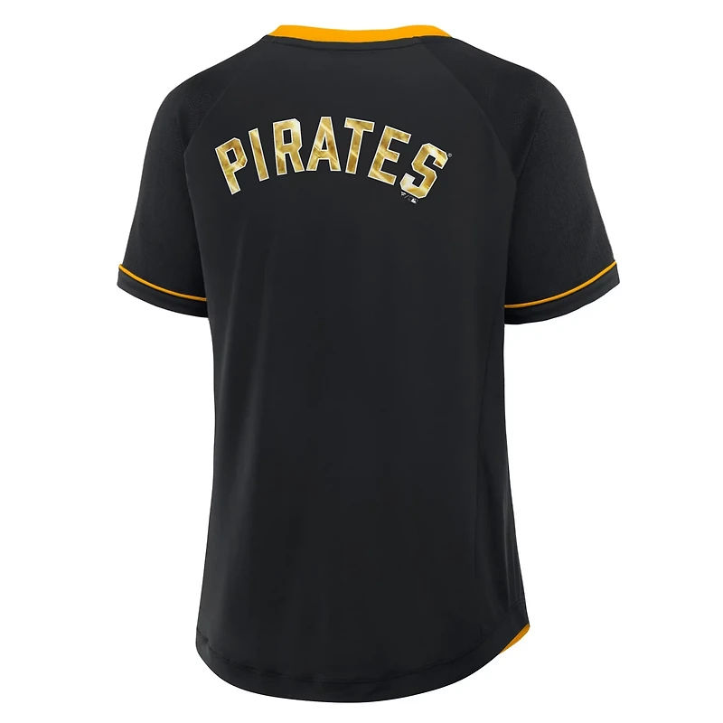 Fanatics Pittsburgh Pirates League Diva Star Raglan V-Neck T-Shirt