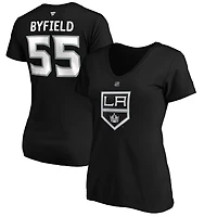 Fanatics Quinton Byfield Los Angeles Kings Authentic Stack Name  Number V-Neck T-Shirt
