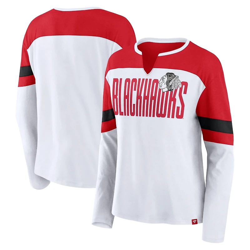 Fanatics Red Chicago Blackhawks Frozen Long Sleeve Notch Neck T-Shirt