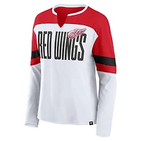 Fanatics Red Detroit Wings Frozen Long Sleeve Notch Neck T-Shirt