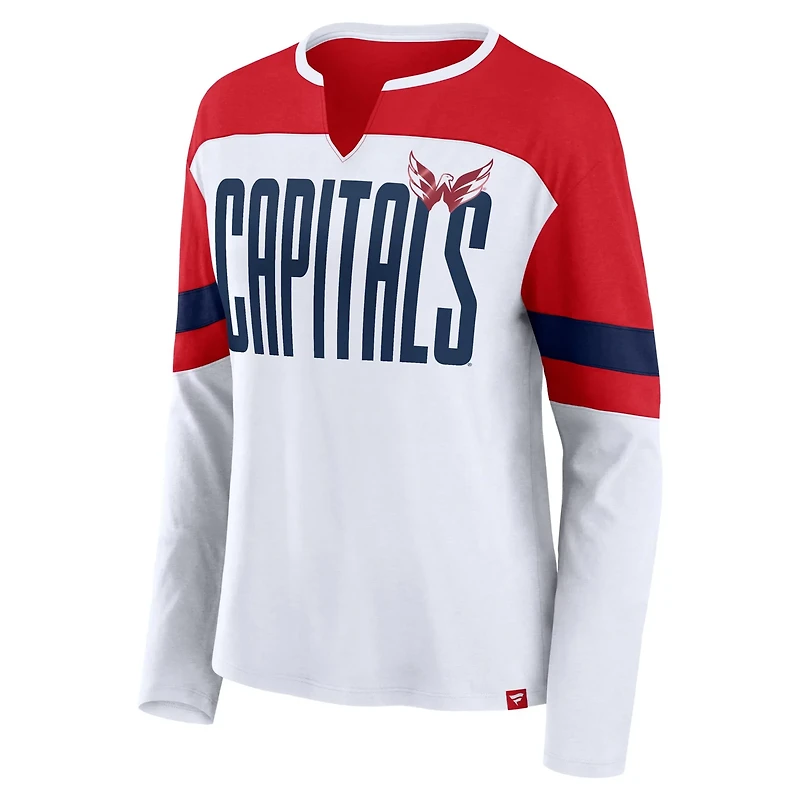 Fanatics Red Washington Capitals Frozen Long Sleeve Notch Neck T-Shirt