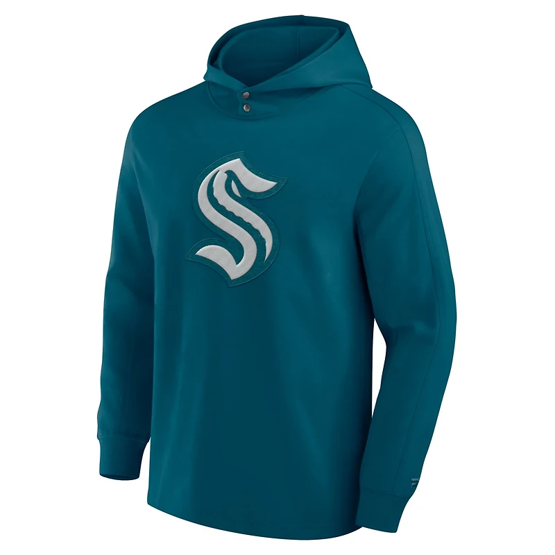 Fanatics Seattle Kraken Elements Blaze Tri-Blend Long Sleeve Hoodie T-Shirt