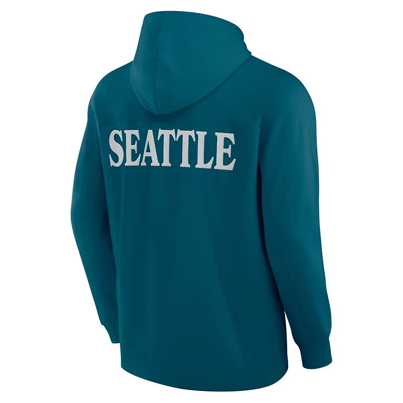 Fanatics Seattle Kraken Elements Blaze Tri-Blend Long Sleeve Hoodie T-Shirt