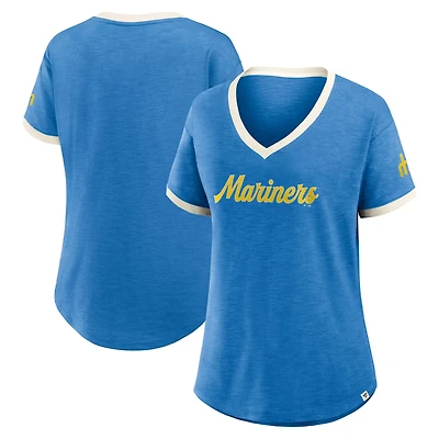 Fanatics Seattle Mariners Cooperstown Collection Vintage Play Slub V-Neck T-Shirt