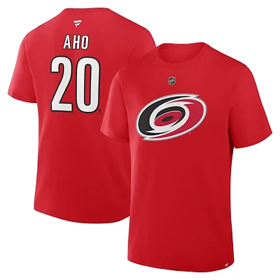 Fanatics Sebastian Aho Carolina Hurricanes Authentic Stack Name Number T-Shirt