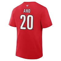 Fanatics Sebastian Aho Carolina Hurricanes Authentic Stack Name  Number T-Shirt