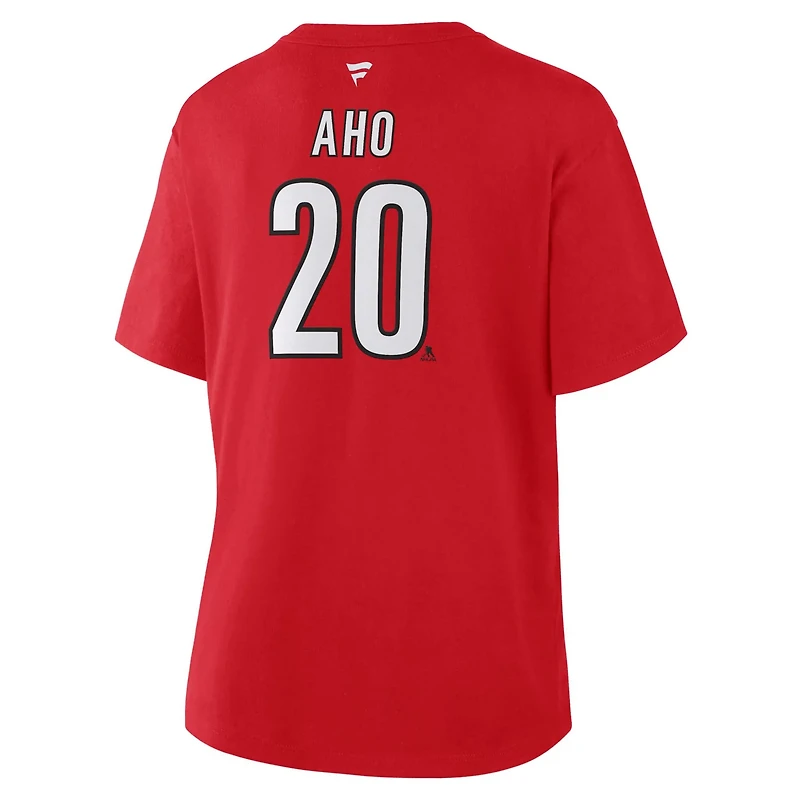 Fanatics Sebastian Aho Carolina Hurricanes Authentic Stack Name Number T-Shirt