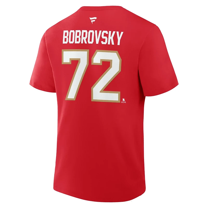 Fanatics Sergei Bobrovsky Florida Panthers Authentic Stack Name  Number T-Shirt