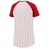 Fanatics St Louis Cardinals Cooperstown Collection Iconic Pinstripe Raglan Scoop Neck T-Shirt
