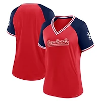 Fanatics St Louis Cardinals Glitz  Glam League Diva Raglan V-Neck T-Shirt