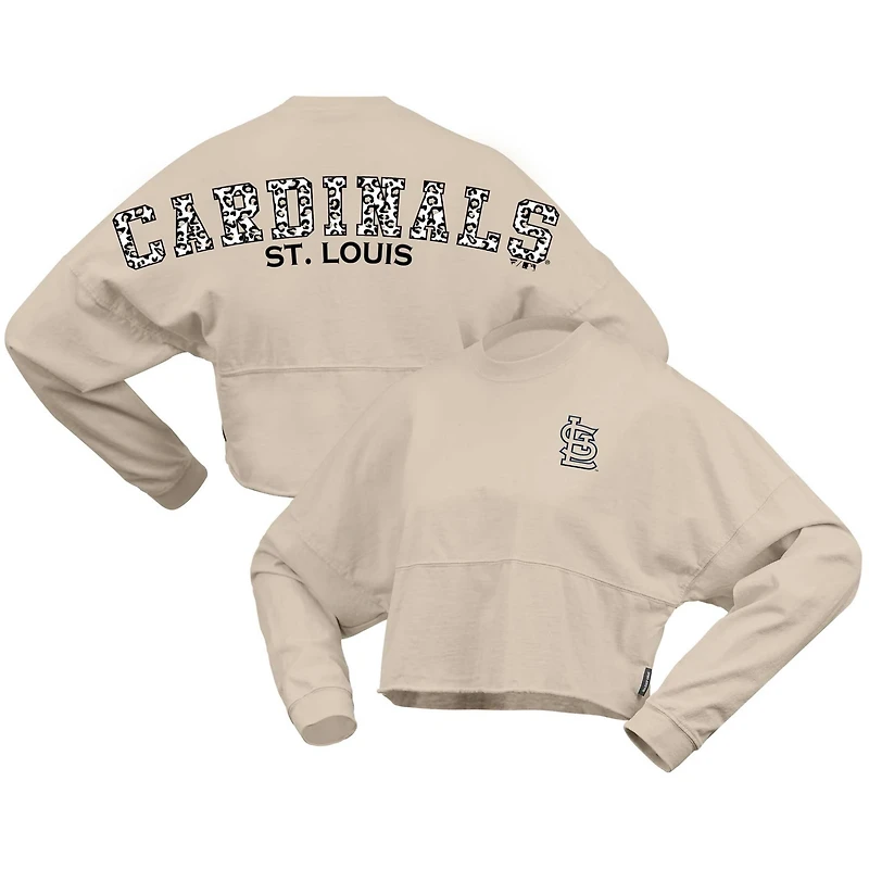 Fanatics St Louis Cardinals Long Sleeve Cropped Jersey T-Shirt
