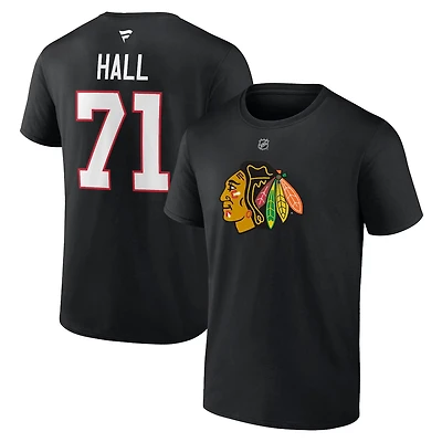 Fanatics Taylor Hall Chicago hawks Authentic Stack Name  Number T-Shirt