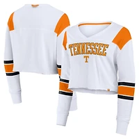 Fanatics Tennessee Volunteers Training Camp Cropped Long Sleeve V-Neck Fashion Top