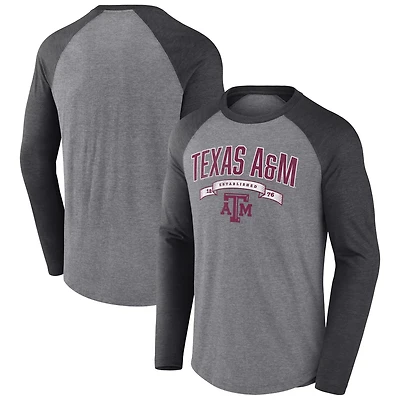 Fanatics Texas AM Aggies Banner Year Tri-Blend Raglan Long Sleeve T-Shirt