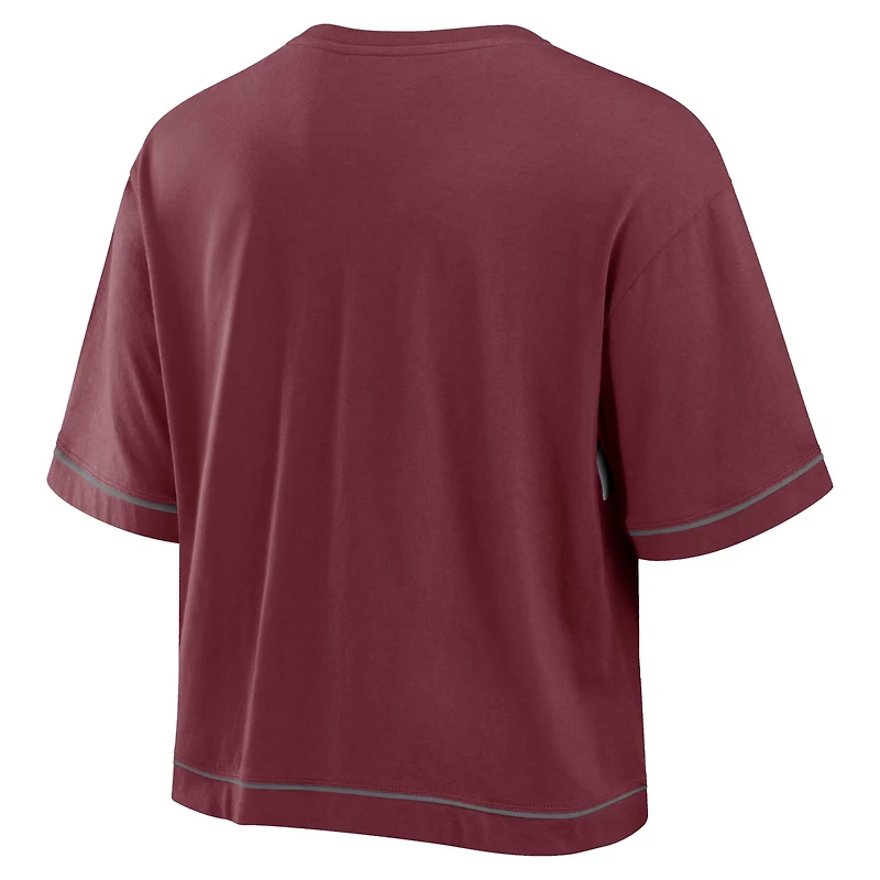 Fanatics Texas AM Aggies Home Team Bold Fashion Modest V-Neck Cropped T-Shirt