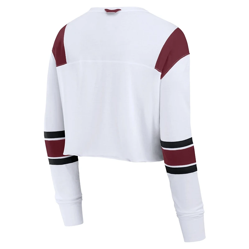 Fanatics Texas AM Aggies Training Camp Cropped Long Sleeve V-Neck Fashion Top