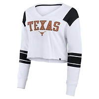 Fanatics Texas Longhorns Training Camp Cropped Long Sleeve V-Neck Fashion Top