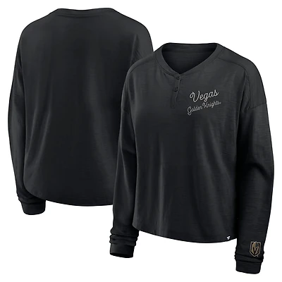 Fanatics Vegas Golden Knights Oversized All Out Effort Long Sleeve Henley T-Shirt