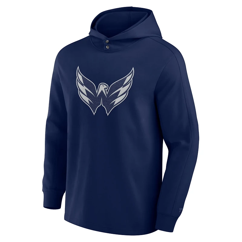 Fanatics Washington Capitals Elements Blaze Tri-Blend Long Sleeve Hoodie T-Shirt