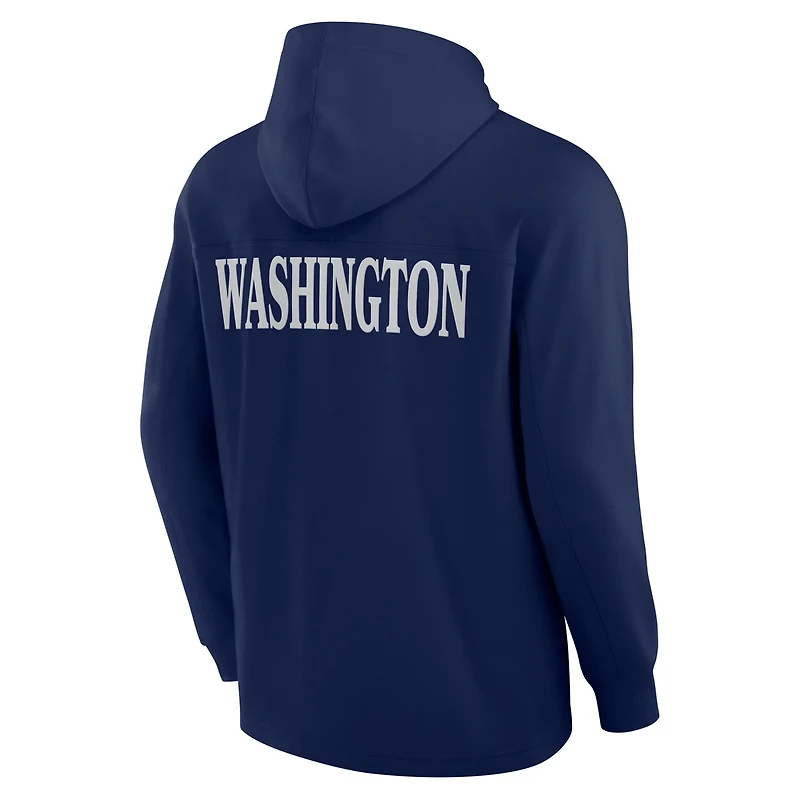 Fanatics Washington Capitals Elements Blaze Tri-Blend Long Sleeve Hoodie T-Shirt