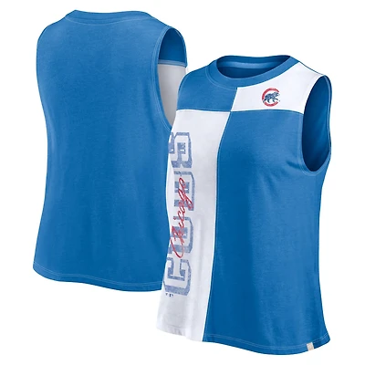 Fanatics White Chicago Cubs Color-Block Tank Top