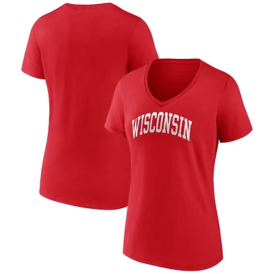 Fanatics Wisconsin Badgers Basic Arch V-Neck T-Shirt