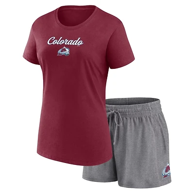 Fanatics Women's  Colorado Avalanche Script T-Shirt & Shorts Set
