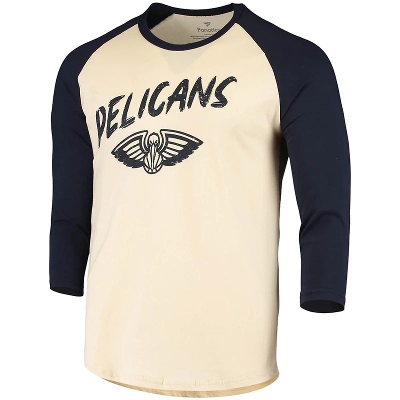Fanatics Zion Williamson /Navy New Orleans Pelicans Raglan 3/4 Sleeve T-Shirt