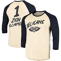 Fanatics Zion Williamson /Navy New Orleans Pelicans Raglan 3/4 Sleeve T-Shirt