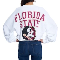 Florida State Seminoles Raw Hem Cropped Spirit Jersey Long Sleeve T-Shirt