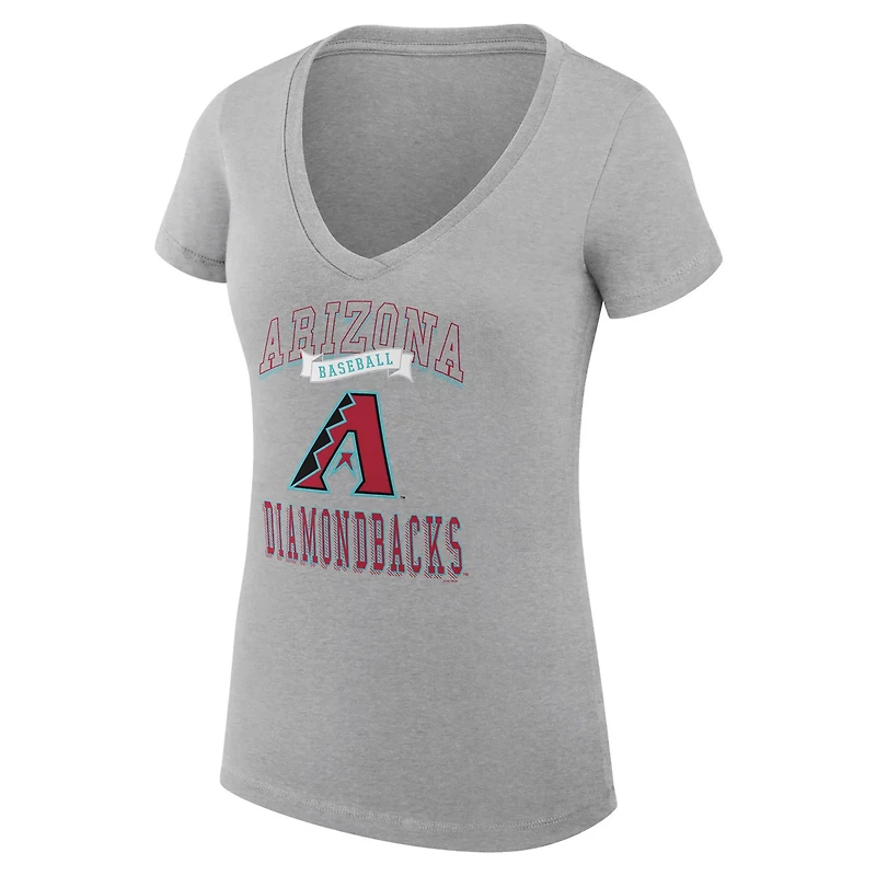 G-III 4Her by Carl Banks Arizona Diamondbacks Super-Slim Fit Lightweight Team Logo Graphic V-Neck T-Shirt