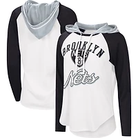 G-III 4Her by Carl Banks Brooklyn Nets MVP Raglan Hoodie Long Sleeve T-Shirt