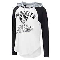 G-III 4Her by Carl Banks Brooklyn Nets MVP Raglan Hoodie Long Sleeve T-Shirt