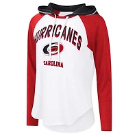 G-III 4Her by Carl Banks Carolina Hurricanes VIP Raglan Long Sleeve Hoodie T-Shirt