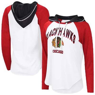 G-III 4Her by Carl Banks Chicago Blackhawks VIP Raglan Long Sleeve Hoodie T-Shirt