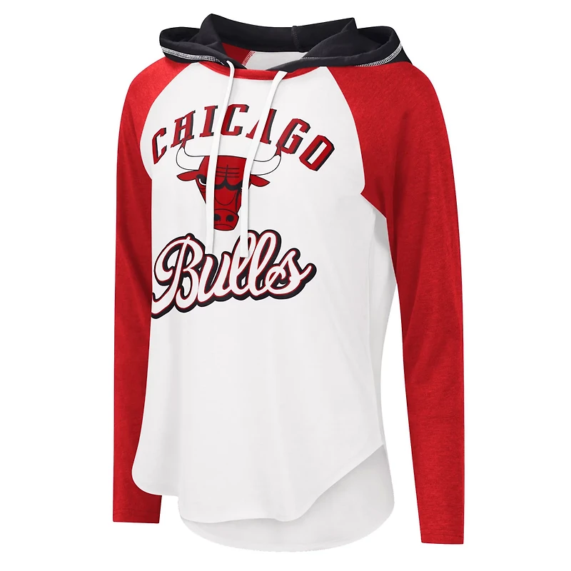 G-III 4Her by Carl Banks Chicago Bulls MVP Raglan Hoodie Long Sleeve T-Shirt