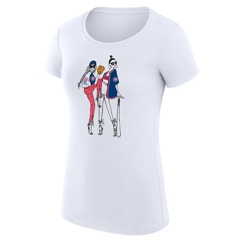 G-III 4Her by Carl Banks Chicago Cubs Super-Slim Fit Lightweight Baseball Girls T-Shirt