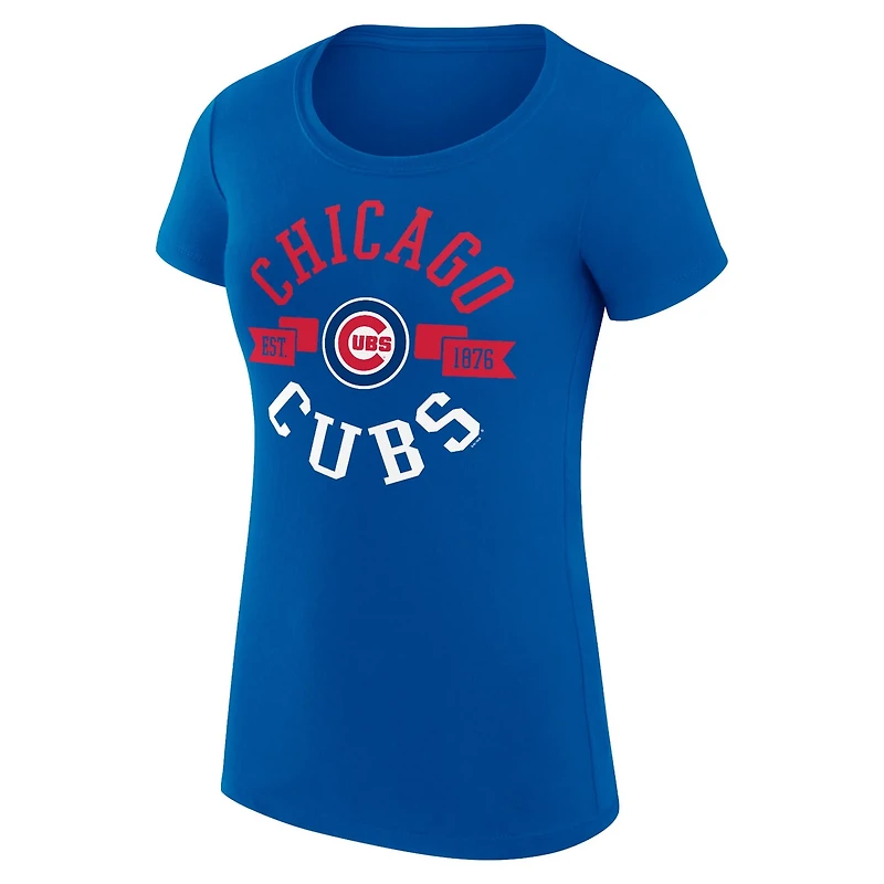 G-III 4Her by Carl Banks Chicago Cubs Super-Slim Fit Lightweight City Graphic T-Shirt