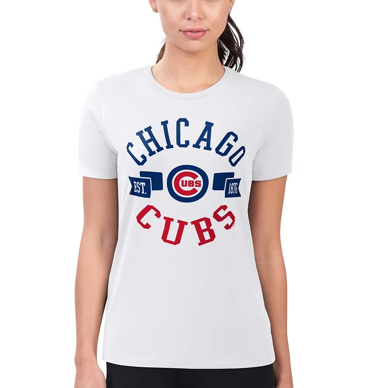 G-III 4Her by Carl Banks Chicago Cubs Super-Slim Fit Lightweight City Graphic T-Shirt