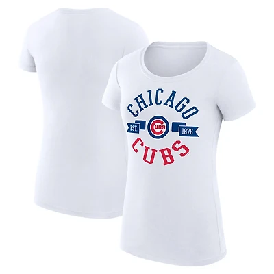 G-III 4Her by Carl Banks Chicago Cubs Super-Slim Fit Lightweight City Graphic T-Shirt