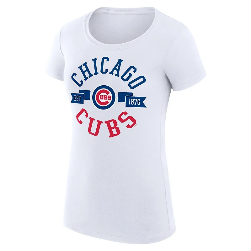 G-III 4Her by Carl Banks Chicago Cubs Super-Slim Fit Lightweight City Graphic T-Shirt