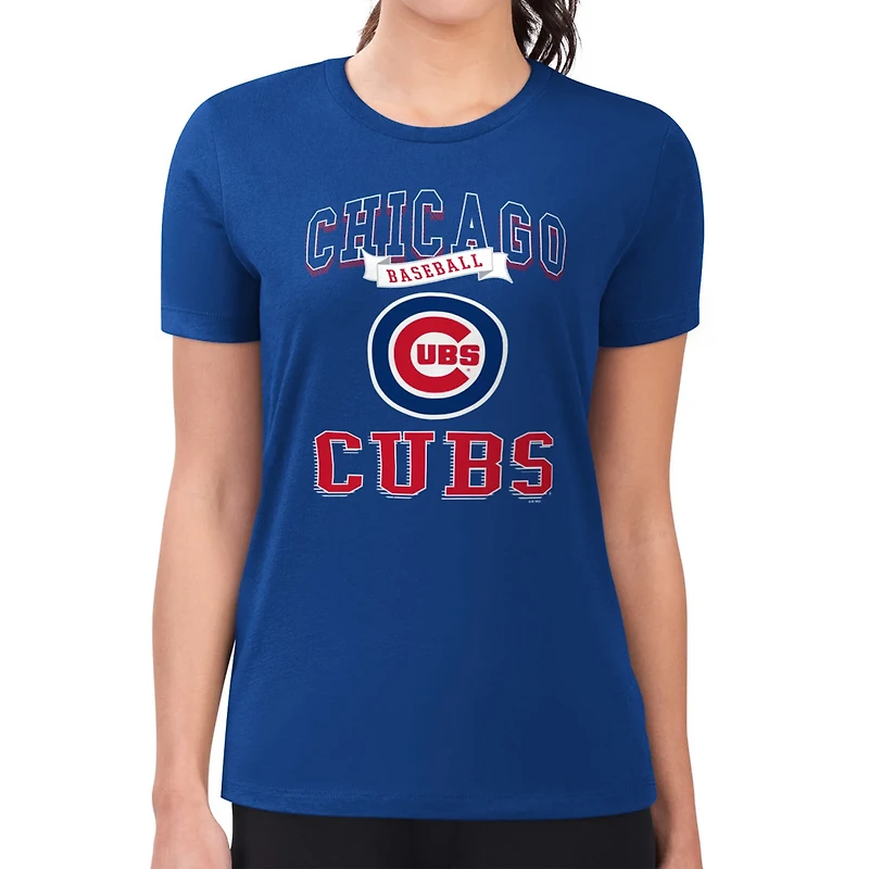 G-III 4Her by Carl Banks Chicago Cubs Super-Slim Fit Lightweight Team Logo Graphic T-Shirt