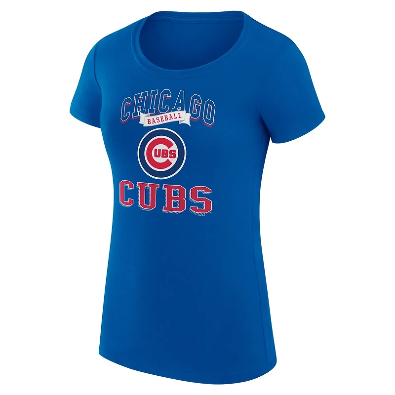 G-III 4Her by Carl Banks Chicago Cubs Super-Slim Fit Lightweight Team Logo Graphic T-Shirt