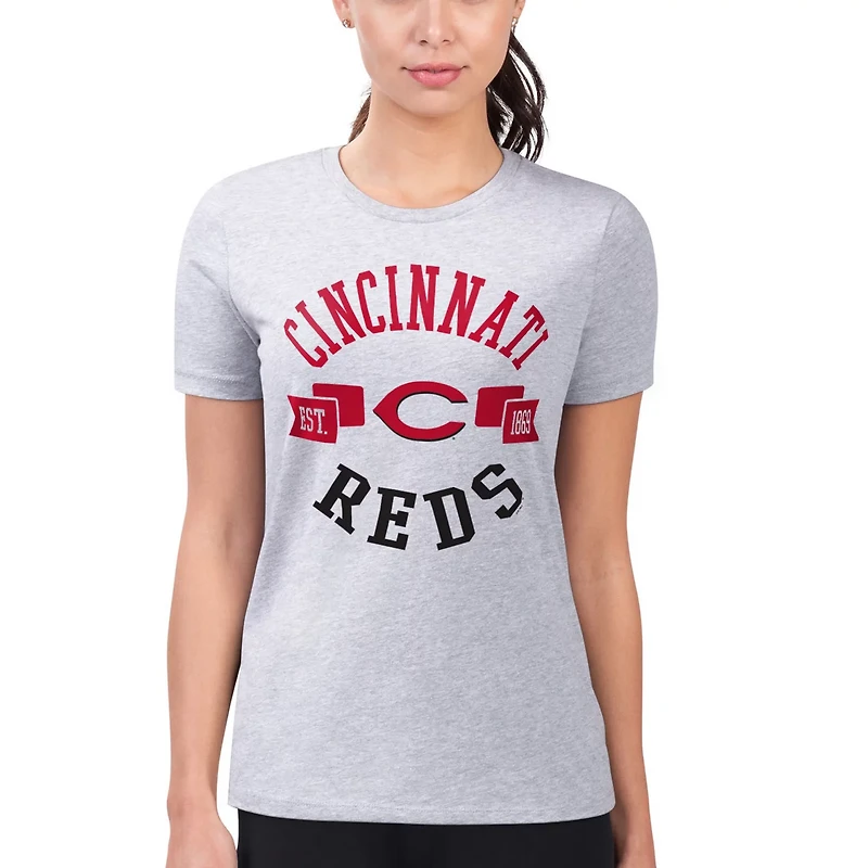 G-III 4Her by Carl Banks Cincinnati Reds Super-Slim Fit Lightweight City Graphic T-Shirt